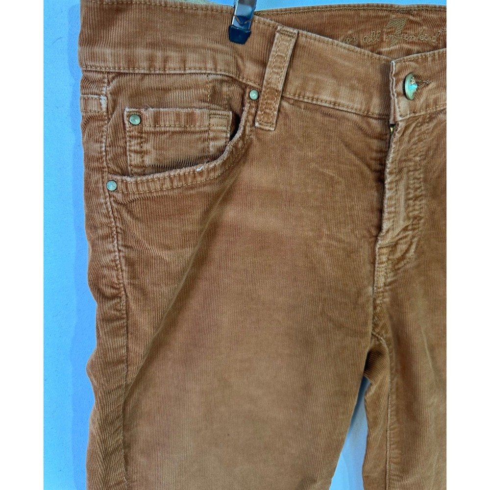 7 For All Mankind Corduroy Bootcut Pants Womens 27 Brown Excellent